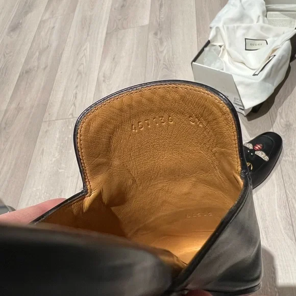 Gucci Horsebit Bee Leather Mules - Men Black 8.5 IT - Picture 5 of 7